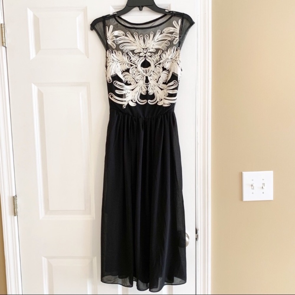 Black Gown Dress Mesh Homecoming Party Small